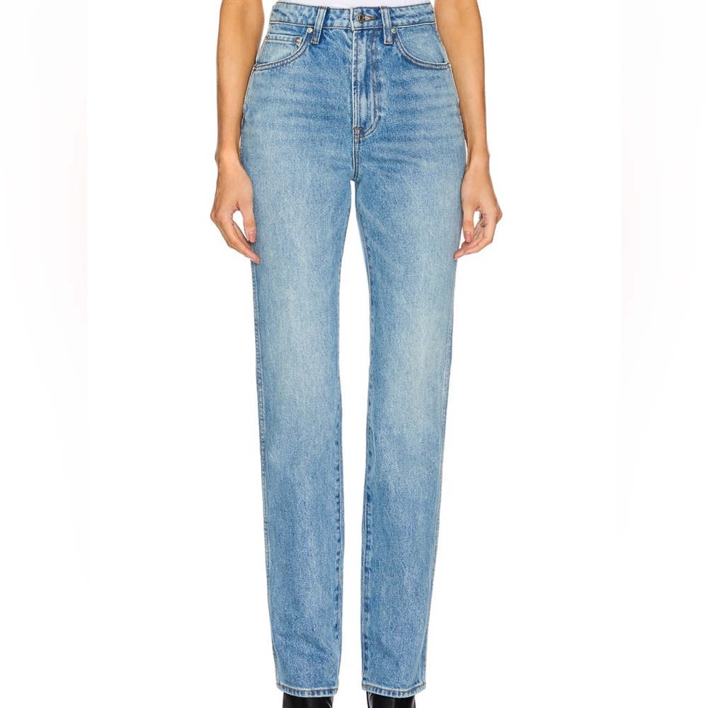 GRLFRND Sara Super High Rise Slim Straight Jeans 28